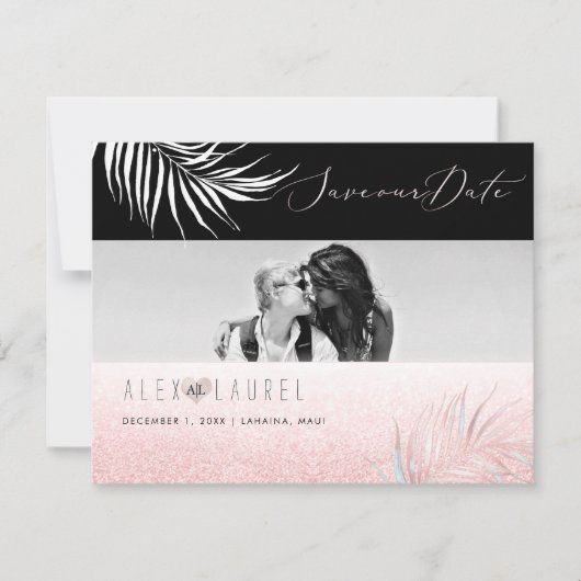 PixDezines Waterverf Blushpalm, Bewaar de datum (Voorkant)