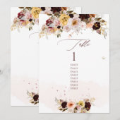PixDezines Waterverf Boho Flowers Tabel nr. Kaart (Voorkant / Achterkant)