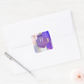 PixDezines Waterverf Borstels Violet Silver Blush Vierkante Sticker (Envelop)