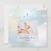 PixDezines Waterverf Brush Stroke, Baptême garçon Kaart (Voorkant)