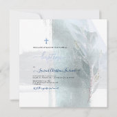 PixDezines Waterverf Brush Stroke, Baptême garçon Kaart (Achterkant)