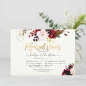 PixDezines Waterverf Burgundy Blush Rozen Kaart (Staand voorkant)