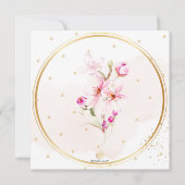 PixDezines Waterverf Cherry Blossom Mitzvah Kaart (Achterkant)