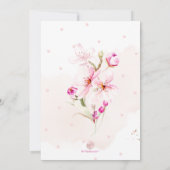PixDezines Waterverf Cherry Blossom Mitzvah Kaart (Achterkant)