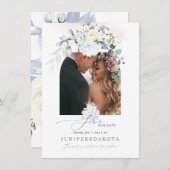 PixDezines Waterverf Cream Rozen Blue Hyde Save The Date (Voorkant / Achterkant)