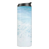 PixDezines Waterverf Crystal Blue Beach Thermosbeker (Gedraaid links)