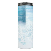 PixDezines Waterverf Crystal Blue Beach Thermosbeker (Achterkant)