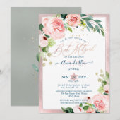 PixDezines Waterverf Delicate Bloom Bat Mitzvah Kaart (Voorkant / Achterkant)