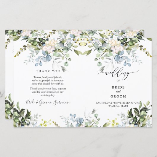 PixDezines Waterverf Dusty Blue Gum Eucalyptus (Voorkant / Achterkant)