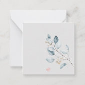 PixDezines Waterverf Dusty Blue Gum Eucalyptus Notitiekaartje (Achterkant)