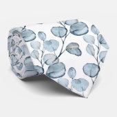 PixDezines Waterverf Dusty Blue Gum Eucalyptus Stropdas (Opgerold)