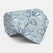 PixDezines Waterverf Dusty Blue Gum Eucalyptus Stropdas (Opgerold)