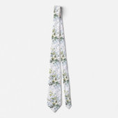 PixDezines Waterverf Dusty Blue Gum Foliage Stropdas (Voorkant)