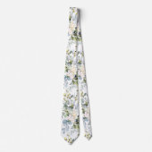 PixDezines Waterverf Dusty Blue Gum Foliage Stropdas (Voorkant)