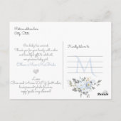 PixDezines Waterverf Dusty Blue Rses Briefkaart (Achterkant)