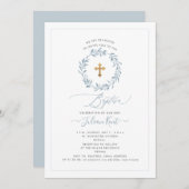 PixDezines Waterverf Dusty Blue Wreate Kaart (Voorkant / Achterkant)