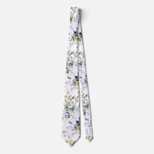 PixDezines Waterverf Dusty Paars Gum Foliage Stropdas (Voorkant)