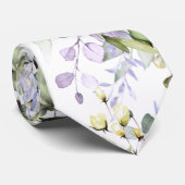 PixDezines Waterverf Dusty Paars Gum Foliage Stropdas (Opgerold)