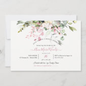 PixDezines Waterverf Dusty Pink Eucalyptus Bridal Kaart (Voorkant)