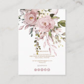 PixDezines Waterverf Dusty Roos Visitekaartje (Achterkant)
