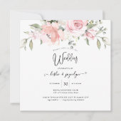 PixDezines Waterverf Dusty Roos Wedding Kaart (Voorkant)
