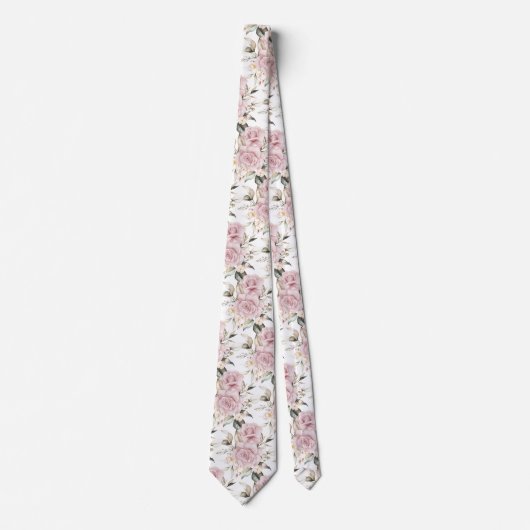 PixDezines Waterverf Dusty Rozen Stropdas (Voorkant)