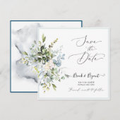 PixDezines Waterverf Elegant Blue Gum Eucalyptus Kaart (Voorkant / Achterkant)