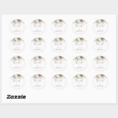 PixDezines Waterverf Elegant Roze Gum Eucalyptus Ronde Sticker (Vel)