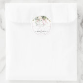 PixDezines Waterverf Elegant Roze Gum Eucalyptus Ronde Sticker (Tas)