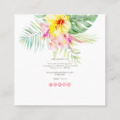 PixDezines Waterverf Elegant Tropisch Paradise Vierkante Visitekaartje (Achterkant)