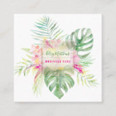 PixDezines Waterverf Elegant Tropisch Paradise Vierkante Visitekaartje (Voorkant)