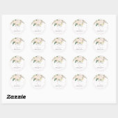 PixDezines Waterverf Elegante Roze Rozen met Lande Ronde Sticker (Vel)