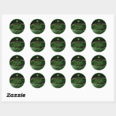 PixDezines Waterverf Emerald Agate Bar Mitzvah Ronde Sticker (Vel)
