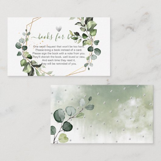 PixDezines Waterverf Eucalyptus Book Request Plaatskaartje (Voorkant / Achterkant)