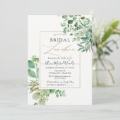 PixDezines Waterverf Eucalyptus Bridal Luncheon Kaart (Staand voorkant)
