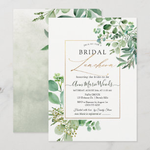PixDezines Waterverf Eucalyptus Bridal Luncheon Kaart