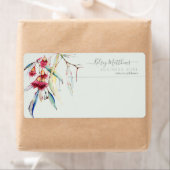 PixDezines Waterverf Eucalyptus Flowers Etiket (Insitu)