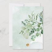 PixDezines Waterverf Eucalyptus Greenery Baptisme  Kaart (Achterkant)