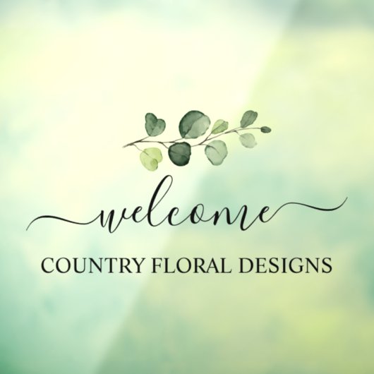 PixDezines Waterverf Eucalyptus Sprig Raamsticker (Vel 3)