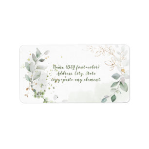 PixDezines Waterverf Eucalyptus Wreath Etiket