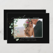 PixDezines Waterverf Eucalyptus Wreath Greenery S Save The Date (Voorkant / Achterkant)