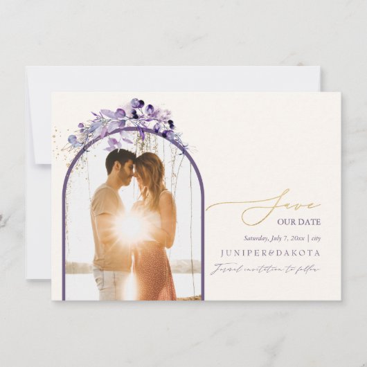 PixDezines Waterverf Eucalyptus Wreath Greenery S Save The Date (Voorkant)