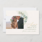 PixDezines Waterverf Eucalyptus Wreath Greenery Save The Date (Voorkant)