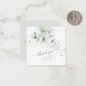 PixDezines Waterverf Faux Gold Eucalyptus Notitiekaartje (Voorkant / Achterkant in situ)