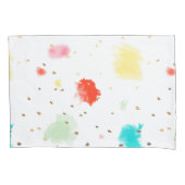 PixDezines Waterverf Feather/DIY achtergrond Kussensloop (Voorkant-Links)