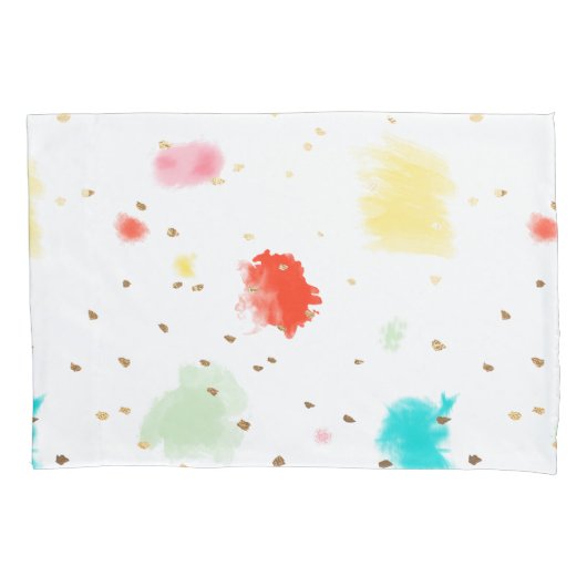 PixDezines Waterverf Feather/DIY achtergrond Kussensloop (Voorkant-Links)