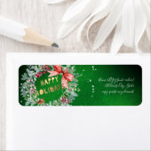 PixDezines Waterverf Feestdagen Winter Wreath Etiket (Insitu)