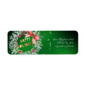 PixDezines Waterverf Feestdagen Winter Wreath Etiket (Voorkant)