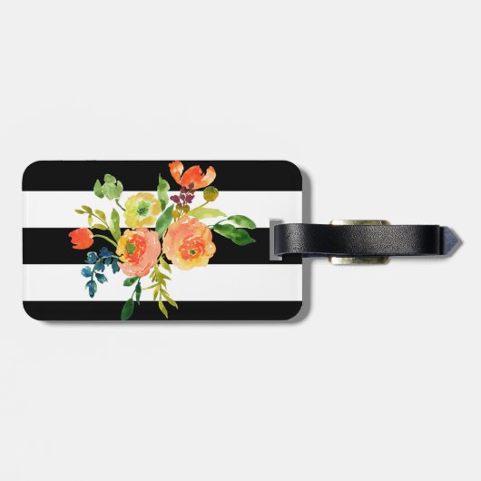 PixDezines waterverf/floraal Bagagelabel (Achterkant horizontaal)