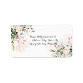 PixDezines Waterverf Floral Blush Pink Eucalyptus Etiket (Voorkant)